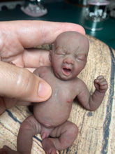 Load image into Gallery viewer, CUSTOM biracial full body silicone mini baby Lucas in soft blend asleep bald

