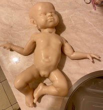 Load image into Gallery viewer, Custom Blank (unpainted) full body silicone kit Isabella sleeping in Ecoflex 20 with 3D skin effect
