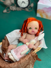 Load image into Gallery viewer, CUSTOM full body silicone 10” doll Willow (with long curly hair) in soft blend
