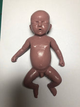 Load image into Gallery viewer, Blank (unpainted) dark biracial full body mini silicone baby boy Kenzo 8” in super soft blend with 3D skin effect
