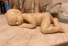 Load image into Gallery viewer, Custom Blank (unpainted) full body silicone kit Isabella sleeping in Ecoflex 20 with 3D skin effect
