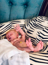 Load image into Gallery viewer, AVAILABLE Prototype full body silicone kit Prada 11.5” (baby girl) in super soft blend asleep in  super soft platinum silicone
